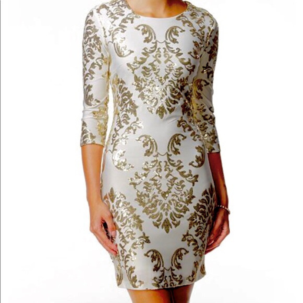 Macy’s B. Darlin Formal Fitting Dress Gold Sequins